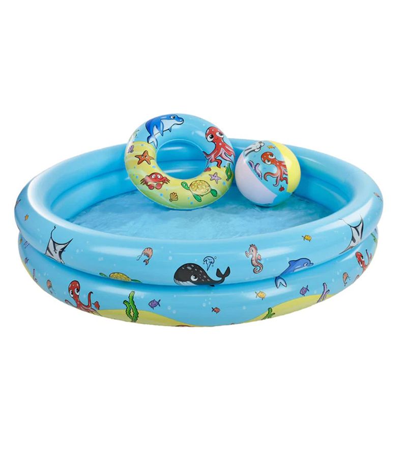 SWIM ESSENTIALS Φουσκωτή πισίνα Ø120εκ. με σωσίβιο και μπάλα για μωρά από 1 έτους - Sea Animals SWE-2020SE465